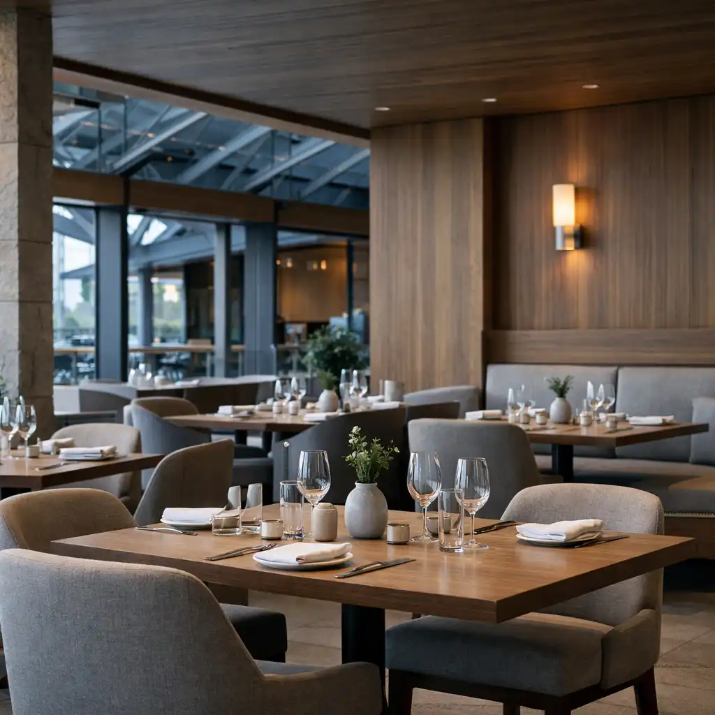 Refined restaurant setting within Poker Pavilion Sydney
